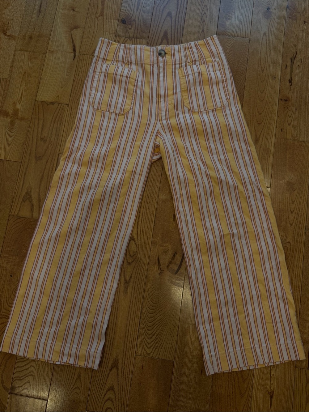 Maeve Colette Cropped Wide-Leg Linen Pants (Size 29)